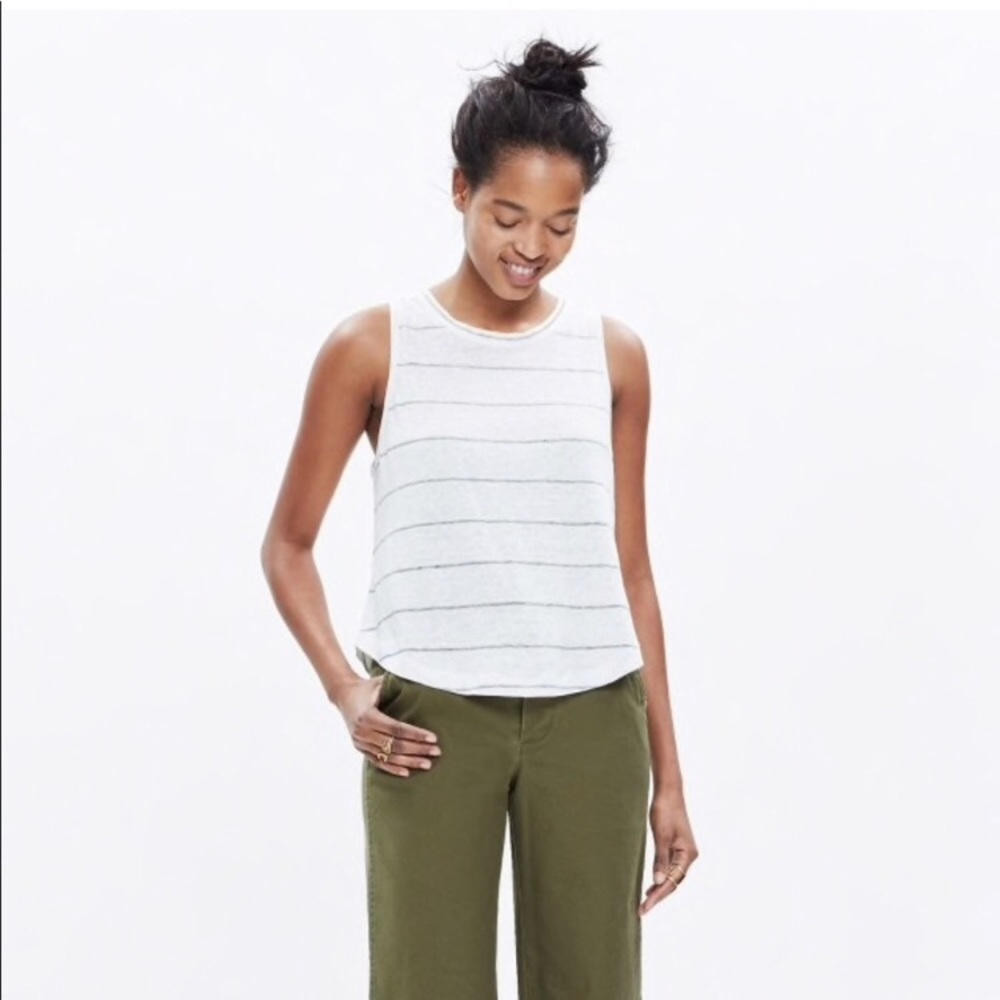 Madewell linen allegro top in stripe